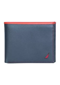 Deals ✔️ Nautica Pop Color Leather Bifold Wallet 🎉