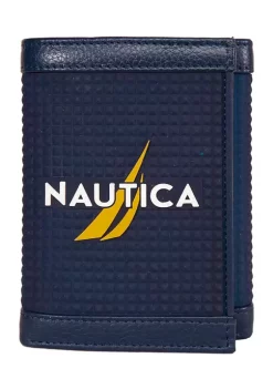 Buy 👍 Nautica Rubber Logo Leather Trifold Wallet ✨