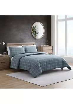 Best Sale ⌛ Nautica Apley Grid 100% Cotton Flannel 2 Piece Comforter Bedding Set 🌟 -Cheap Nautica Store Belk 2837