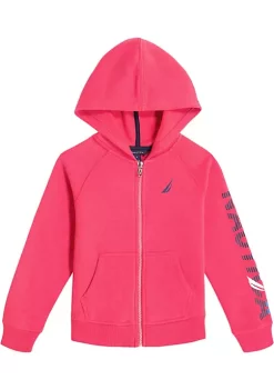 Top 10 🤩 Nautica 👧 Girls 7-16 Logo Sleeve Zip Up Hoodie ❤️