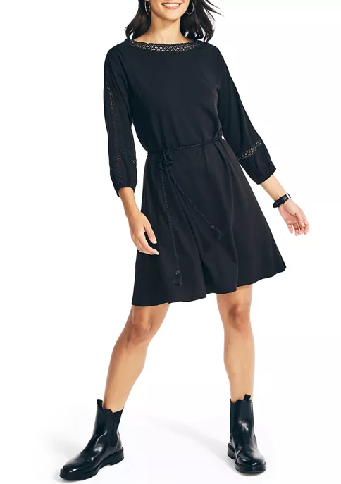 Buy π Nautica π© Women's Fit and Flare Crochet Trim π Dress π 1 Buy π Nautica π© Women's Fit and Flare Crochet Trim π Dress π