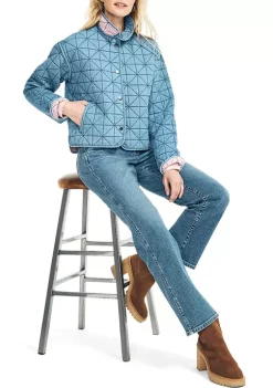 Best Pirce 🔔 Nautica 👩 Women's 👖 Jeans Co. Quilted Denim Jacket ❤️ -Cheap Nautica Store Belk 2971