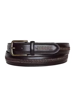 Discount π Nautica Brown Leather Laced Belt π