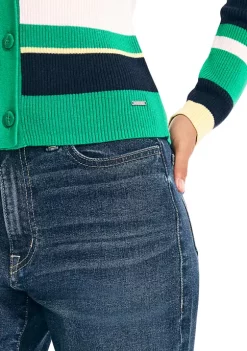 Budget 🔔 Nautica 👩 Women's Sustainably Crafted Striped Cardigan 🔔 -Cheap Nautica Store Belk 3045