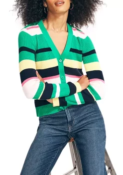 Budget 🔔 Nautica 👩 Women's Sustainably Crafted Striped Cardigan 🔔 -Cheap Nautica Store Belk 3046