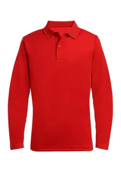 Hot Sale 🔥 Nautica Boys 8-20 Long Sleeve Piqué Polo 👚 Shirt 🌟