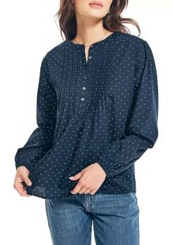 Deals 🧨 Nautica 👩 Women's Split Neck Popover Top 🛒 -Cheap Nautica Store Belk 369