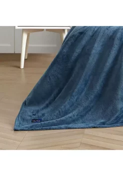 Cheap 🔔 Nautica Solid Ultra Soft Plush Anti-Bacterial Blanket 👏 -Cheap Nautica Store Belk 383