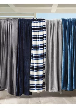 Cheap 🔔 Nautica Solid Ultra Soft Plush Anti-Bacterial Blanket 👏 -Cheap Nautica Store Belk 385