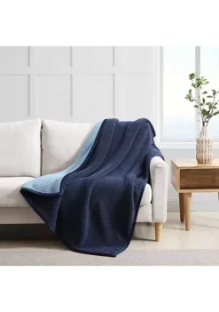 Buy 😍 Nautica 2 Ply BiColo Solid Sherpa Sherpa Reversible Throw Blanket ⭐ -Cheap Nautica Store Belk 418
