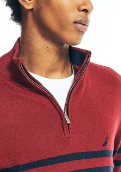 Budget 🌟 Nautica Navtech Striped 1/4 Zip Sweater 😉 -Cheap Nautica Store Belk 50