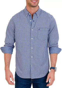 Deals 😀 Nautica Classic Fit Gingham Stretch Cotton 👚 Shirt ✔️ -Cheap Nautica Store Belk 519