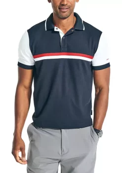 Best Sale ✨ Nautica Navtech Sustainably Crafted Classic Fit Chest-Stripe Polo 👚 Shirt 💯 -Cheap Nautica Store Belk 525