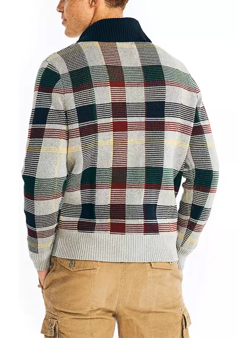 Cheapest ✨ Nautica Plaid Jacquard Shawl Collar Sweater ✔️ 2 Cheapest ✨ Nautica Plaid Jacquard Shawl Collar Sweater ✔️ - Image 2