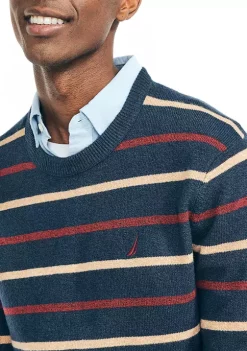 New 🎉 Nautica Sustainably Crafted Striped Crew Neck 💯 -Cheap Nautica Store Belk 600