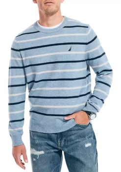New 🎉 Nautica Sustainably Crafted Striped Crew Neck 💯 -Cheap Nautica Store Belk 601