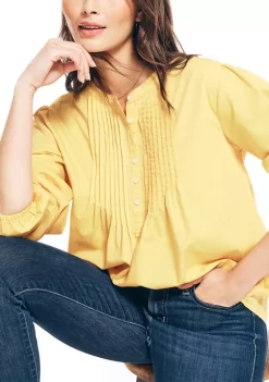 New π Nautica π© Women's Sustainably Crafted Pintuck Popover Top π
