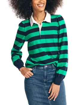 Wholesale ✔️ Nautica Puff Sleeve Rugby Top ✔️ -Cheap Nautica Store Belk 796