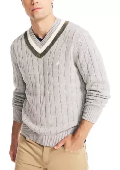 Best deal 👏 Nautica Cable Knit V-Neck Sweater 😉 -Cheap Nautica Store Belk 81