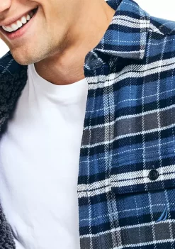 Cheap ❤️ Nautica Flannel Plaid 👕 Shirt Jacket ⭐ -Cheap Nautica Store Belk 819