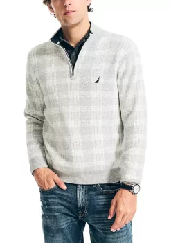 Top 10 π― Nautica Sustainably Crafted Plaid 1/4 Zip Sweater π