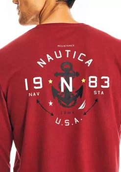 Outlet ❤️ Nautica Sustainably Crafted Graphic Long-Sleeve T-Shirt 🧨 -Cheap Nautica Store Belk 836