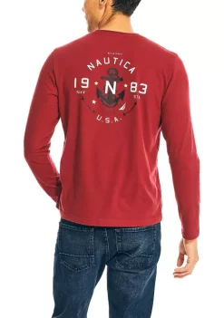 Outlet ❤️ Nautica Sustainably Crafted Graphic Long-Sleeve T-Shirt 🧨 -Cheap Nautica Store Belk 838