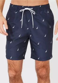 Discount 🥰 Nautica 8 Inch J-Class Print Swim Trunks ⌛