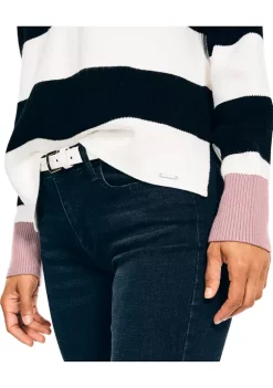 Buy ❤️ Nautica 👩 Women's Striped V-Neck Sweater 👍 -Cheap Nautica Store Belk 90