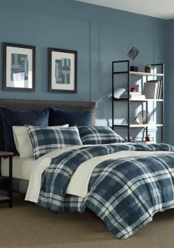 Wholesale π Nautica Crossview Plaid Navy Microsuede Comforter Sham Set π§¨