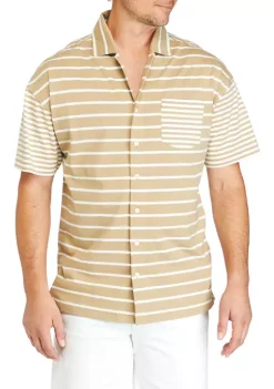 Cheap ⌛ Nautica Short Sleeve Striped Knit Camp 👚 Shirt 🔥 -Cheap Nautica Store Belk 943